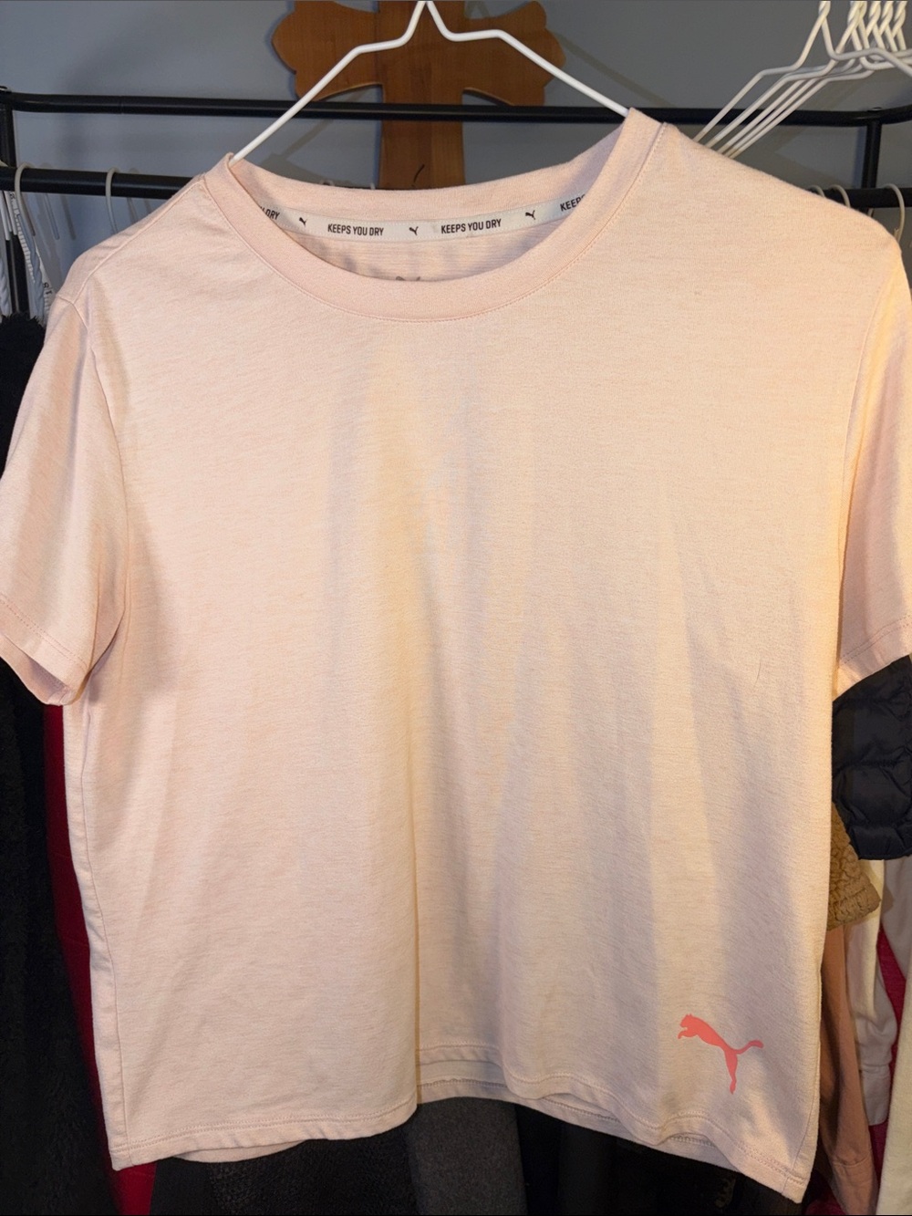 Puma Light Pink Short Sleeve Logo Tee